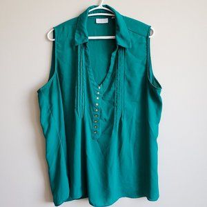 ♕ 2/$10 New York & Company Green Sleeveless Tunic
